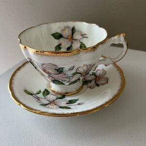 Paragon China Cup & Saucer | Canadian Provincial Flowers | Dogwood Blossoms.